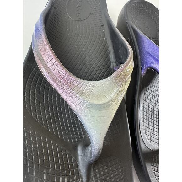 Oofos Oolala Luxe Recovery Sandal Comfort Multi-Colored Ombre Women's Size 11 - Picture 5 of 16